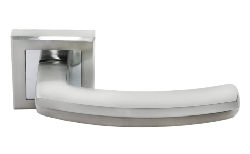 Дверные ручки Rucetti RAP 11-S SN/CP Цвет - Белый никель/хром